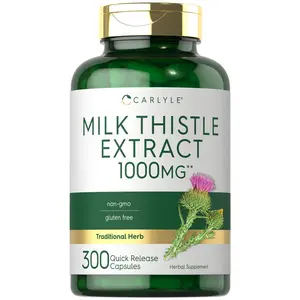 Carlyle Milk Thistle 1000mg | 300 Capsules | Non-GMO, Gluten Free Extract Carlyle Milk Thistle 1000mg | 300 Capsules | Non-GMO, Gluten Free Extract