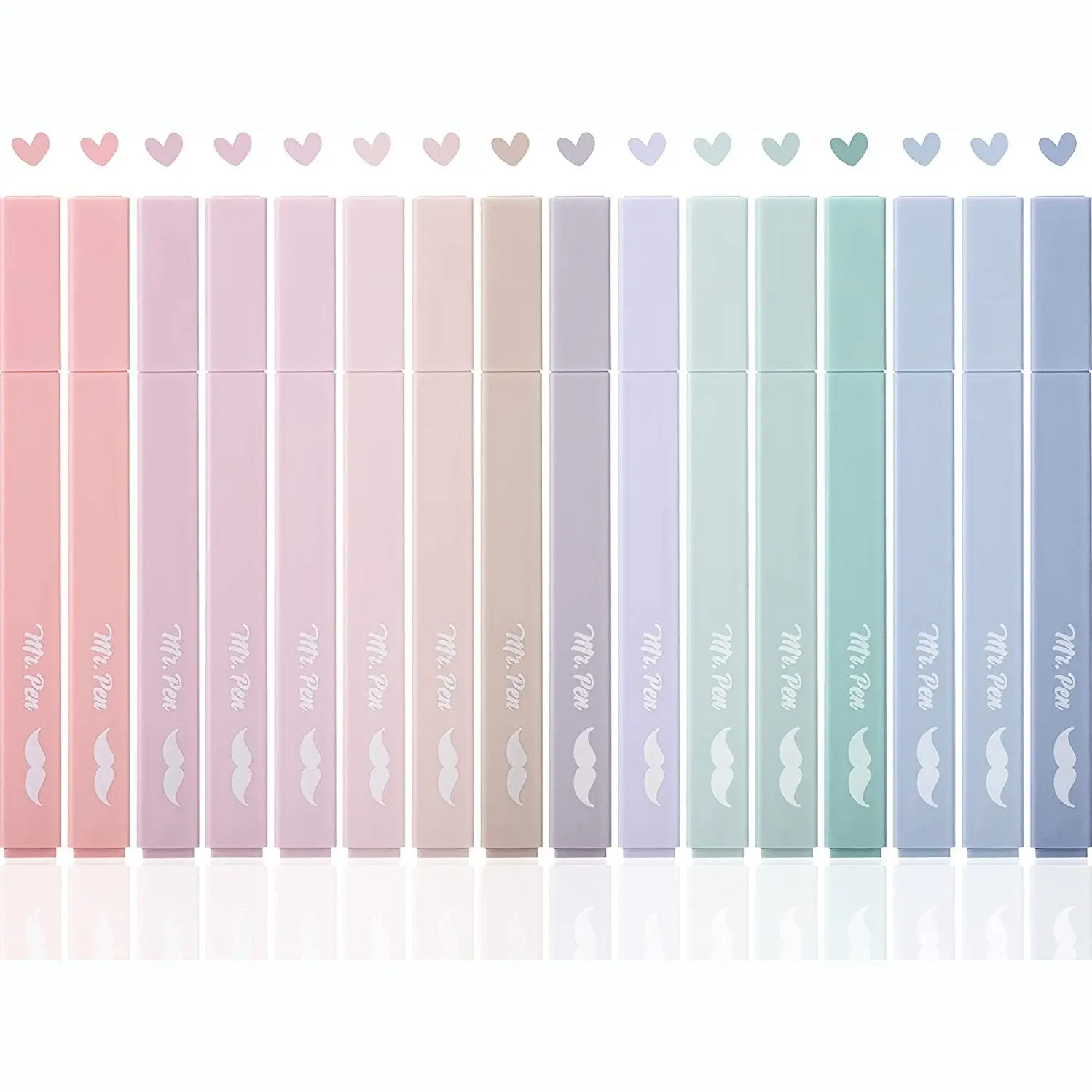 Mr. Pen Aesthetic Chisel Tip Highlighter Markers, 16-Piece Non-Bleed Pastel Colors, Quick Dry Smudge-Free Creative Stationery for Back to School Haul, College Supplies, Journaling Supplies (Office Accessories)