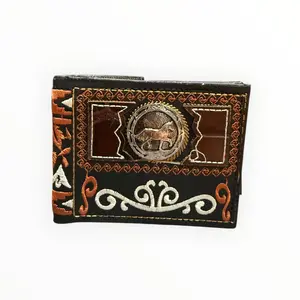 Billetera Vaquero de Piel con Caballo Cartera Western Style Black Leather Wallet with Horse