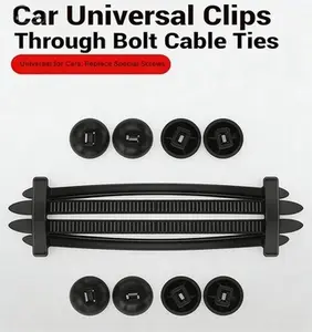 50 General Purpose Automotive Cable Tie Clips, a mix of nylon push-button and cable ties, suitable for DIY repair fasteners for car bumpers, mudguard liners, door trims, mudguards, etc.