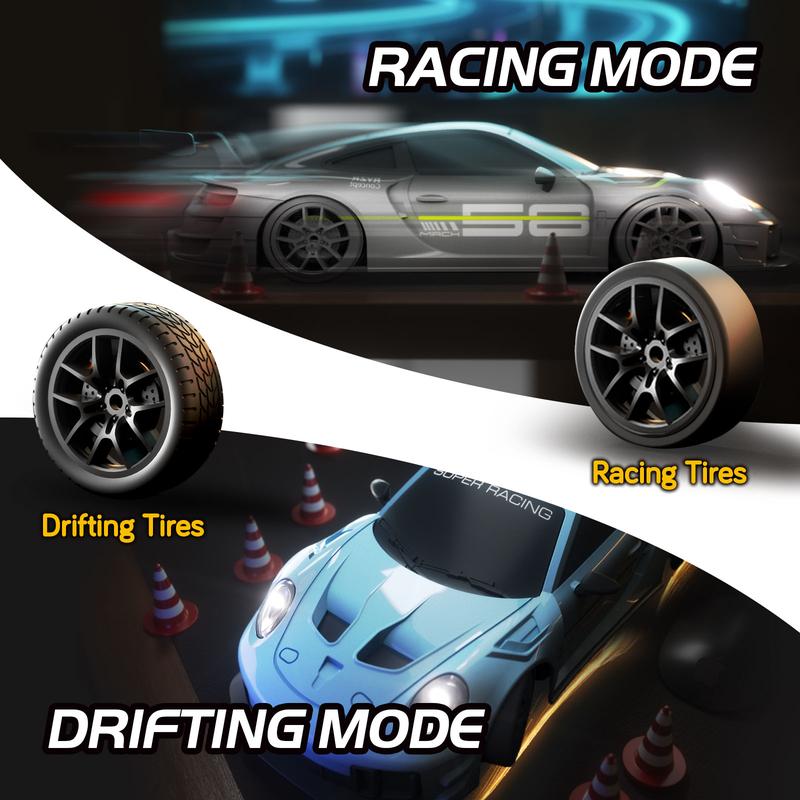 RC Drift Racing Car，PORSCHE 911 GT2 ，1:24 Scale，4WD High-Speed,Free Drift Tires & Traffic Cones，Rechargeable Dual Tires,2.4GHz Anti-Interference Multi-Car Perfect Gift for Kids Adults Fun Birthday Christmas Surprise