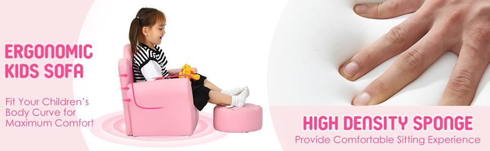 Costzon Kids Sofa, Children Princess Upholstered Couch Armrest Chair with Ottoman, PVC Leather & Embedded Crystal, Christmas Birthday Gifts Costzon Kids Sofa, Children Princess Upholstered Couch Armrest Chair with Ottoman, PVC Leather & Embedded Crystal, Christmas Birthday Gifts