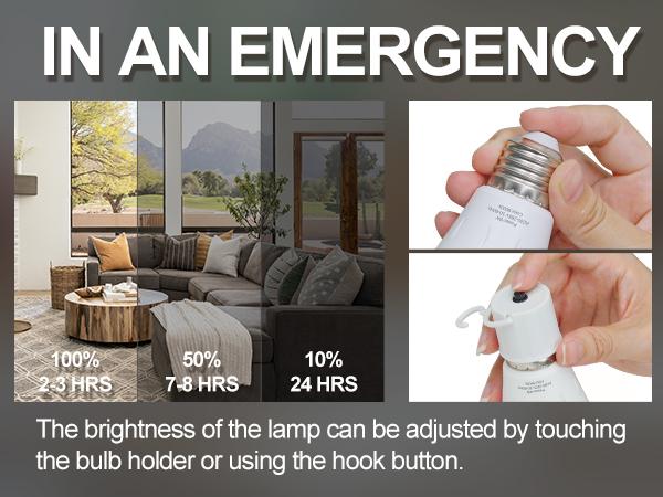 DEBAOBULB Warrenty Brand Cool White 9W 1200mAh Rechargeable LED Light Bulb with Hook for Home Power Failure & Outdoor Use 6000K Energy Efficient Emergency Lighting Outdoorfun