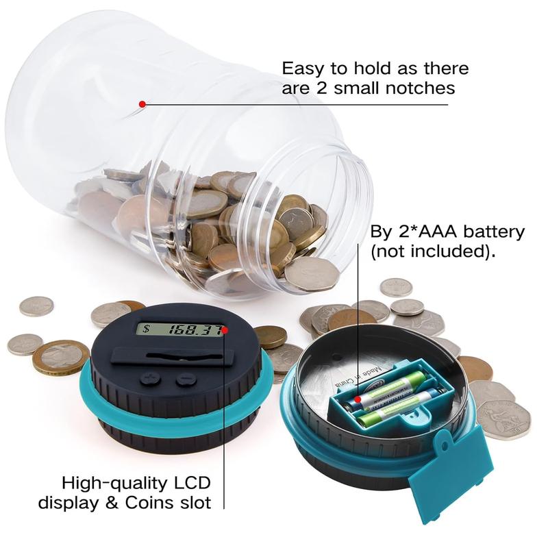 Money Jar with LCD Display,Durable Money Coin Counting Jar,Money Saving Bank,Home Decor,Display Automatic Counting Coin Bank-Perfect Gift for girls and boys,ldeal Gift for Birthday&Valentine's Day