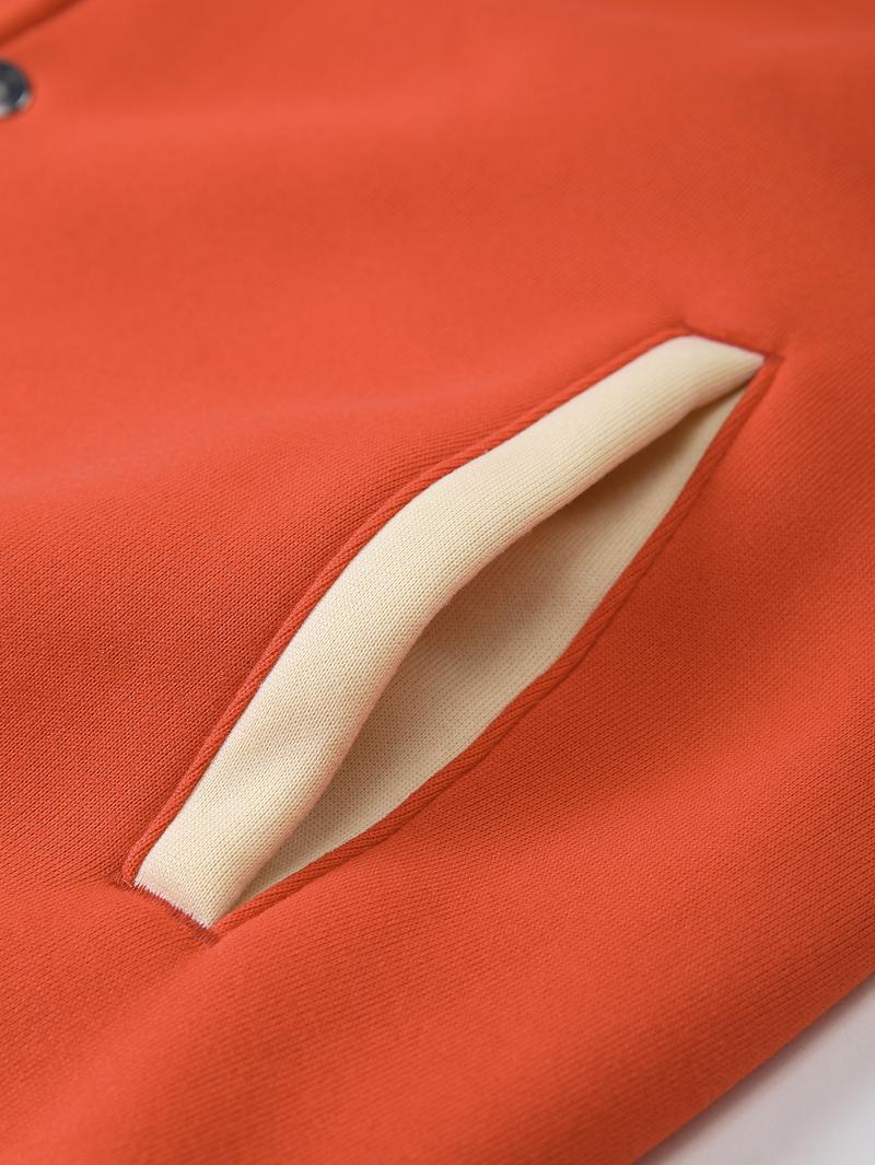 Men's Baseball Jacket Polyester Durable Wind-Resistant Orange & Apricot Colorblock Money, BOY, Rabbit, "$" Graphic Varsity Coat Y2K Vintage Retro Classic Old-School Casual Sports SWAG Streetwear Light Fleece-Lined Winter Jacket Trendy Gift for Boyfriend