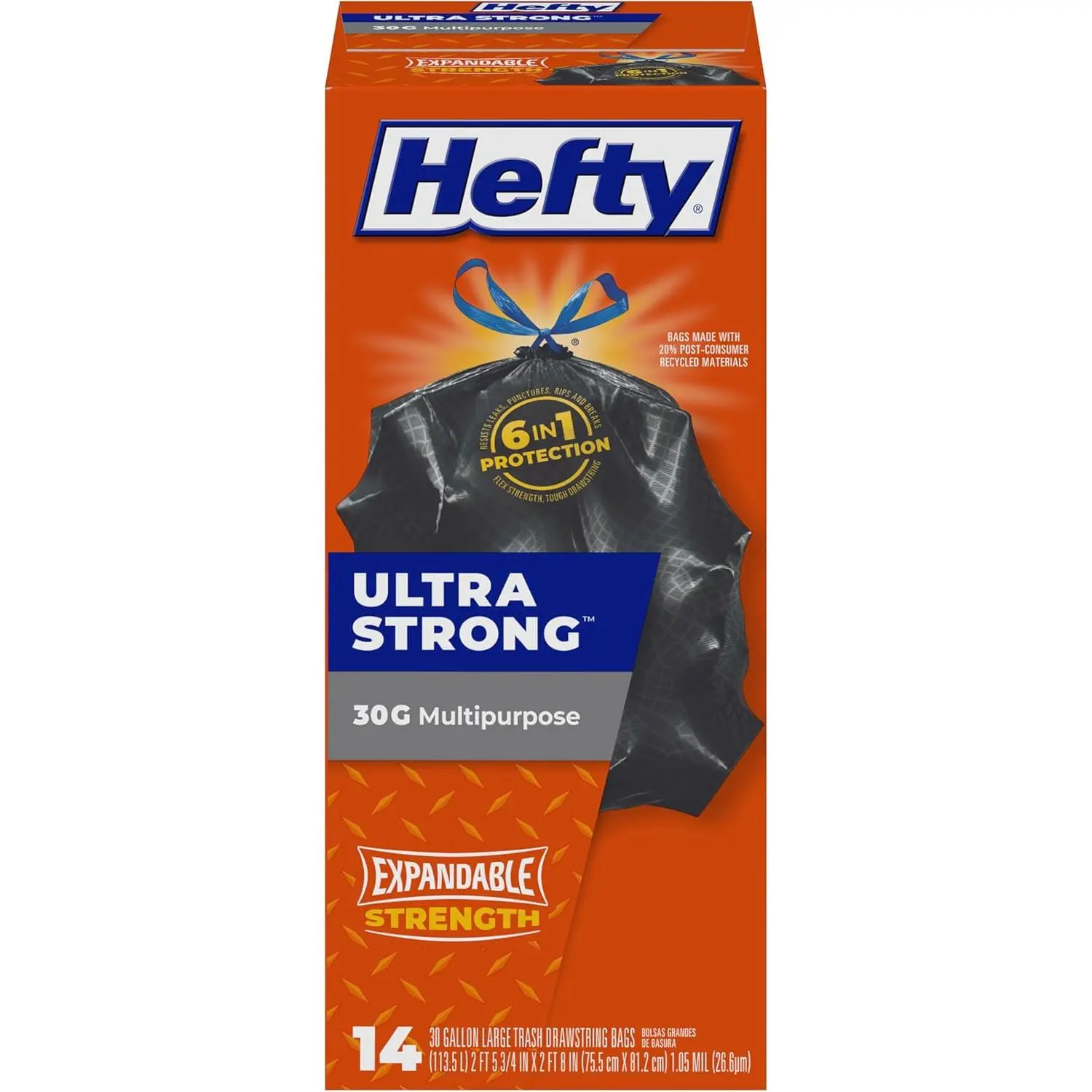 Hefty Ultra Strong Large Trash Bags Black 30 Gallon 14 Count ...