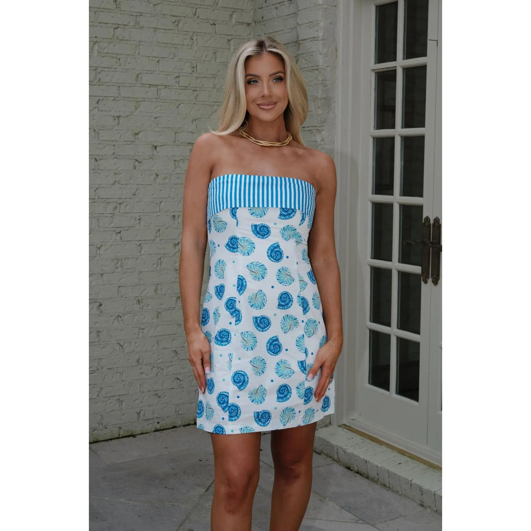 peppermayo exclusive patsie strapless mini dress blue Patsie Strapless Midi Dress main image 1