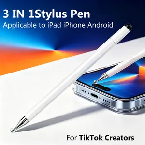 Multifunctional 3-in-1 Stylus Pen – Ballpoint, Flat Nib & Touchscreen. Applicable to Paper, iPad, Phone & Switch. For School, Work & Travel.