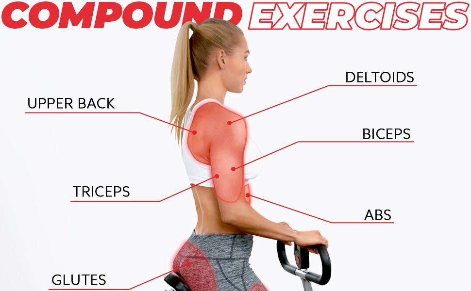 Sunny Health & Fitness Row-N-Ride Hybrid Rowing & Squat Machine Home Gym Workout Fitness Adjustable Resistance Compact Foldable Design 300 lbs Capacity