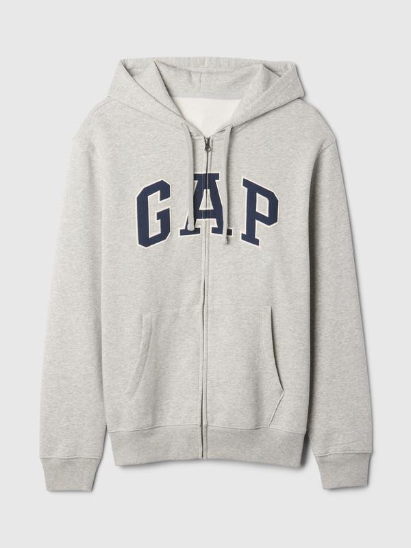 Gap Men's VintageSoft Arch Logo Full-Zip Hoodie  - Gender Neutral