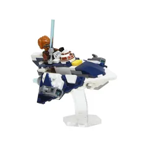Acrylic Display Stand Compatible with LEGO 75400 Plo Koon Jedi Starfighter (Microfighter) - Set Not Included
