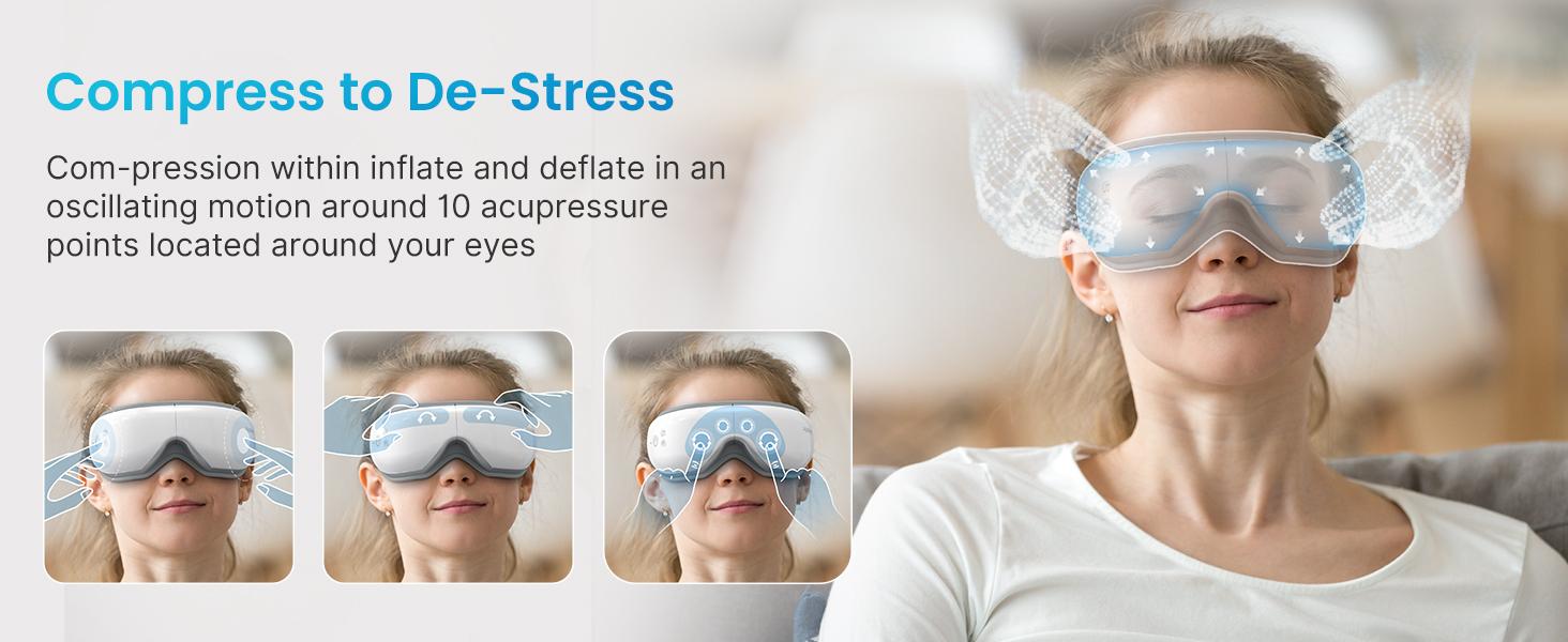 RENPHO Smart Heated Eye Massager with App Control, Face Massager Sleep Eye Mask Massage Setting with DIY Mode Gift Choice for Man Women Spring Glow Up