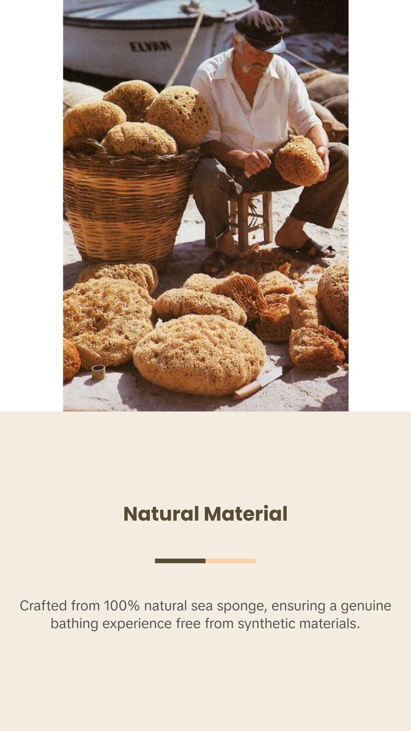 ATMÓS SPONGE - Nisiá 100% Natural Sea Sponge For Baths & Shower - Cleansing & Dry Brushing, Skincare