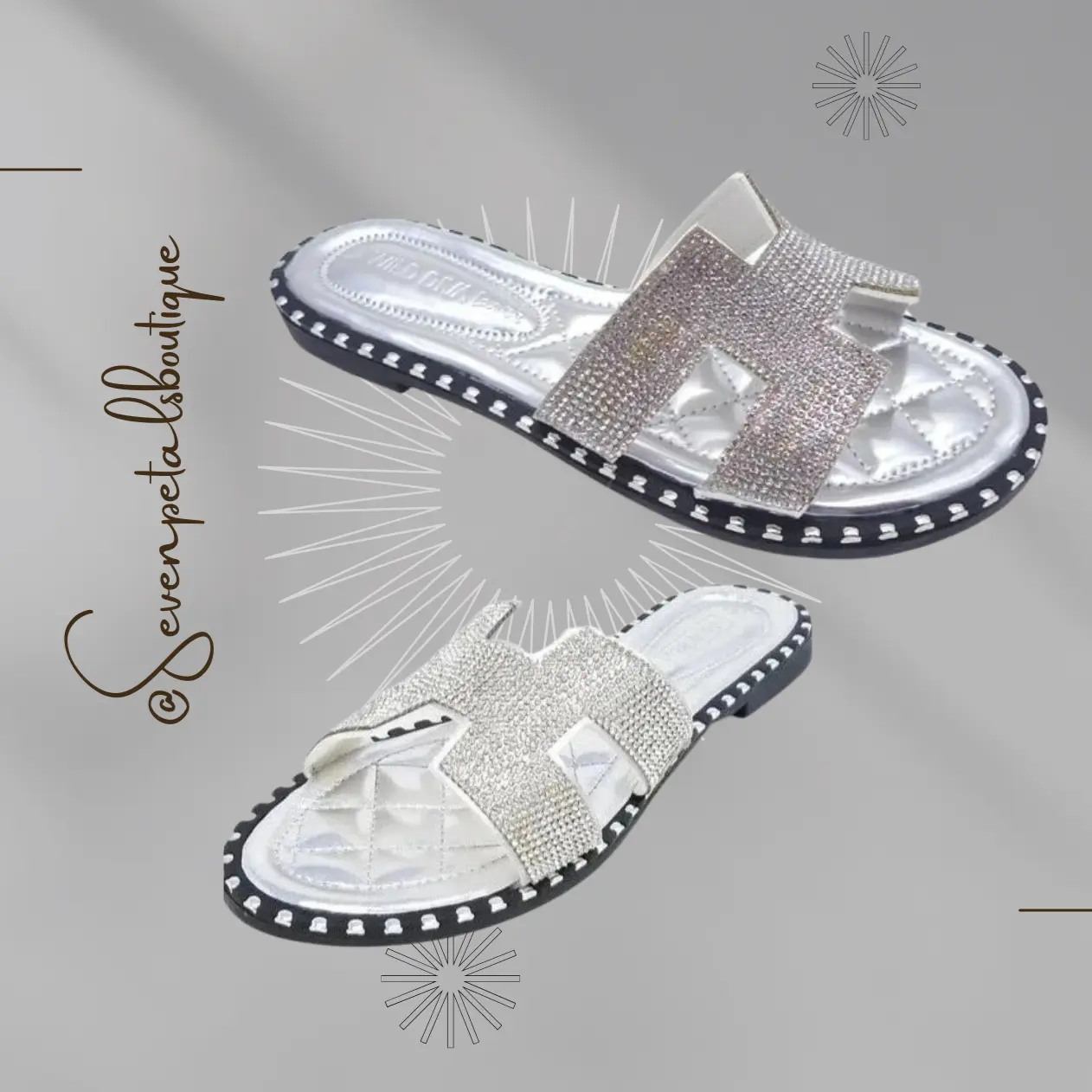 Cognac Silver Sandals Collection