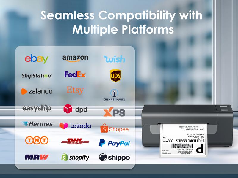 Bluetooth Shipping Label Printer 4x6 Thermal Wireless Inkless Label Printer Universal Multi-Platform Adapter for IOS, Android,macOS,Windows – Compatible with Major platform,Widely Used for Amazon, Ebay, Shopify, Etsy, USPS,Aliexpress,Temu Usb Flash Drive