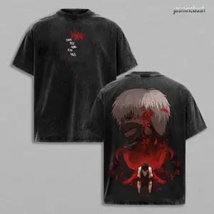 Ken Kaneki Washed Tee – Tokyo Ghoul Anime Unisex T-Shirt