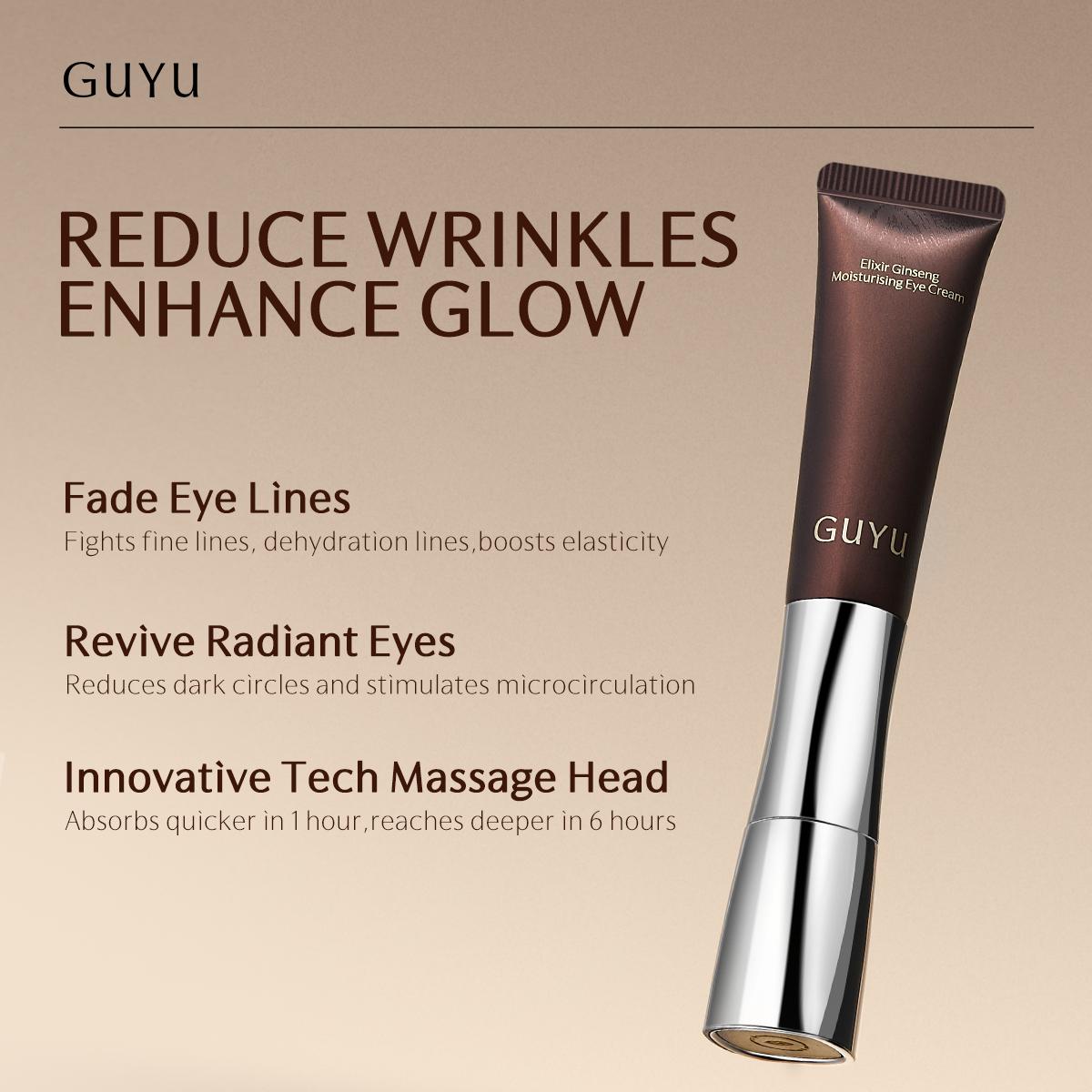 GUYU Ginseng Collagen boosting Skincare Set. - 3 pieces, Face Cream+Serum+Eye Cream | wrinkle solution, Skin Tightening, Collagen Boosting, Skincare, Peptide, Ectoin, Micro-current technology, EMS, Brightening & Depuffing, Finelines, eye bags, Moisturizer