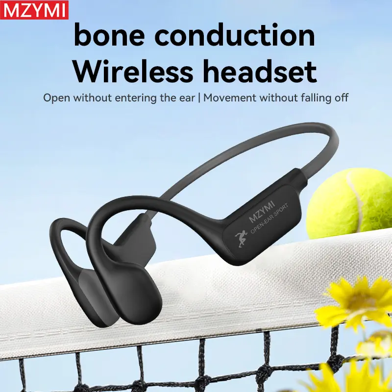 MZYMI i18Pro Wireless Bone Conduction Headphones, IPX6 Waterproof Bluetooth Audio Earbuds with Ergonomic Clip-On Hook, 15H Battery Life, Electronic Charging Port for Daily Wear, Halloween Gift