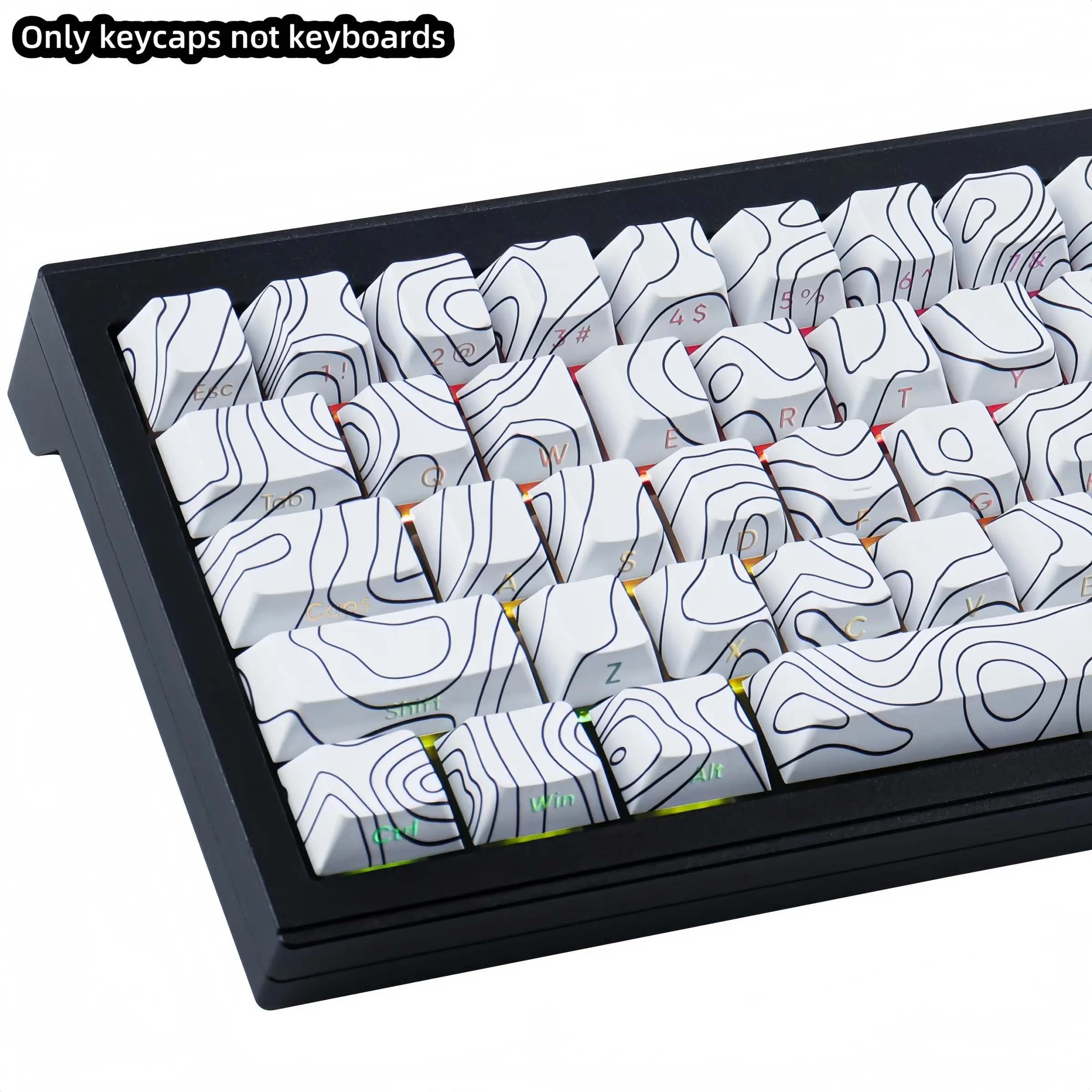 Minimalist Theme Side Engraved Translucent PBT Keycap, Full Five Sided Heat Sublimation Keycap, Keyboard Accessories for Gaming, Keycaps For Mechanical Keyboard