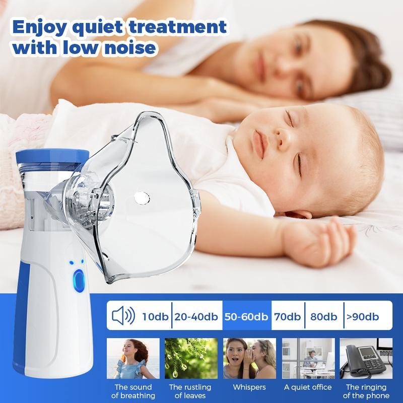 Portable Smart Humidifier with Auto-Cleaning & Dual Modes, Rechargeable Handheld Humidifier for Respiratory Care at Home/Travel, Adult & Kid-Friendly Design-YY