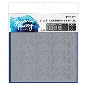Simon Hurley create. Layering Stencil Star Tile, 4pcs