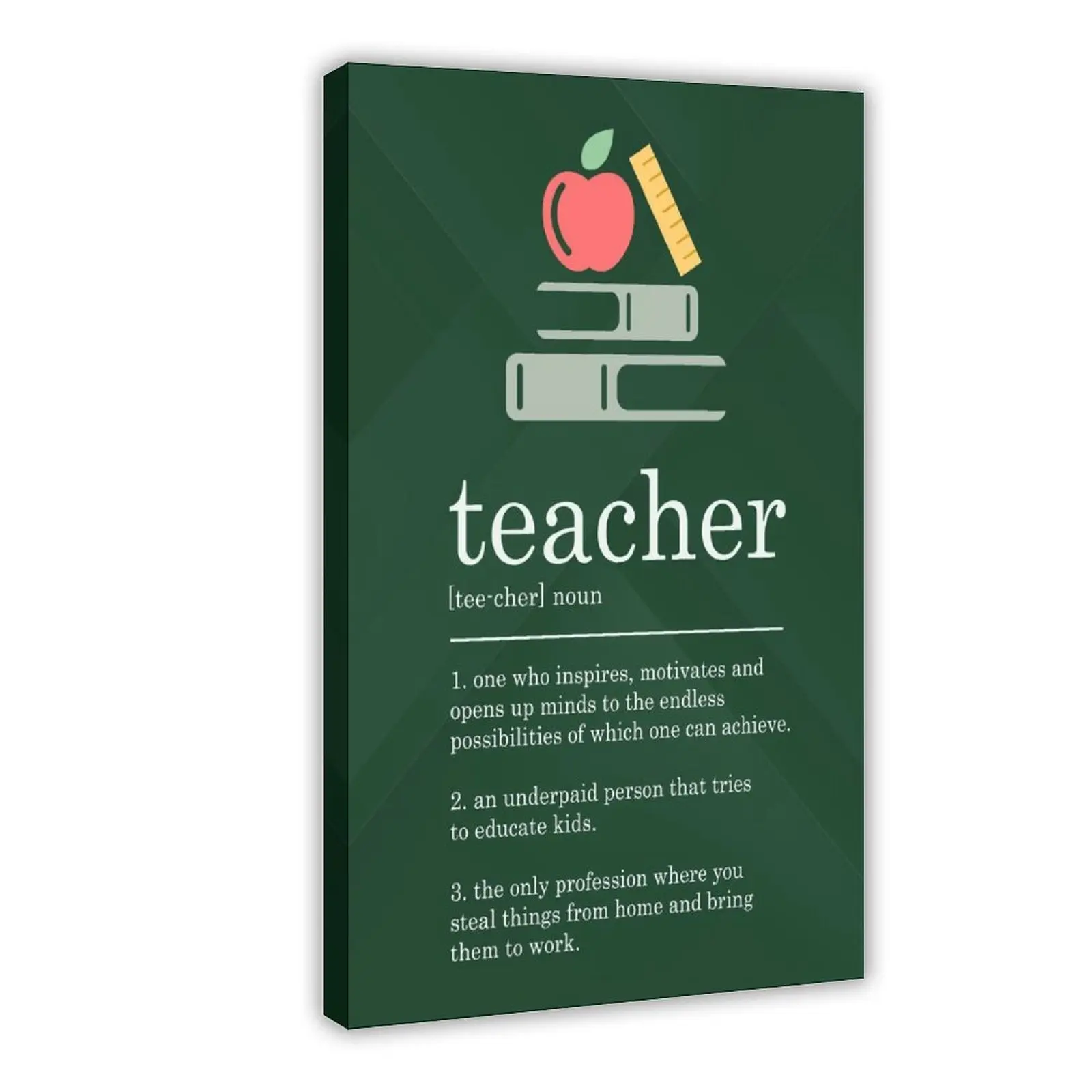 Funny Teacher Definition XXIV Quotes Canvas Poster Wall Art for Home Bedroom Office Dorm Room Decor