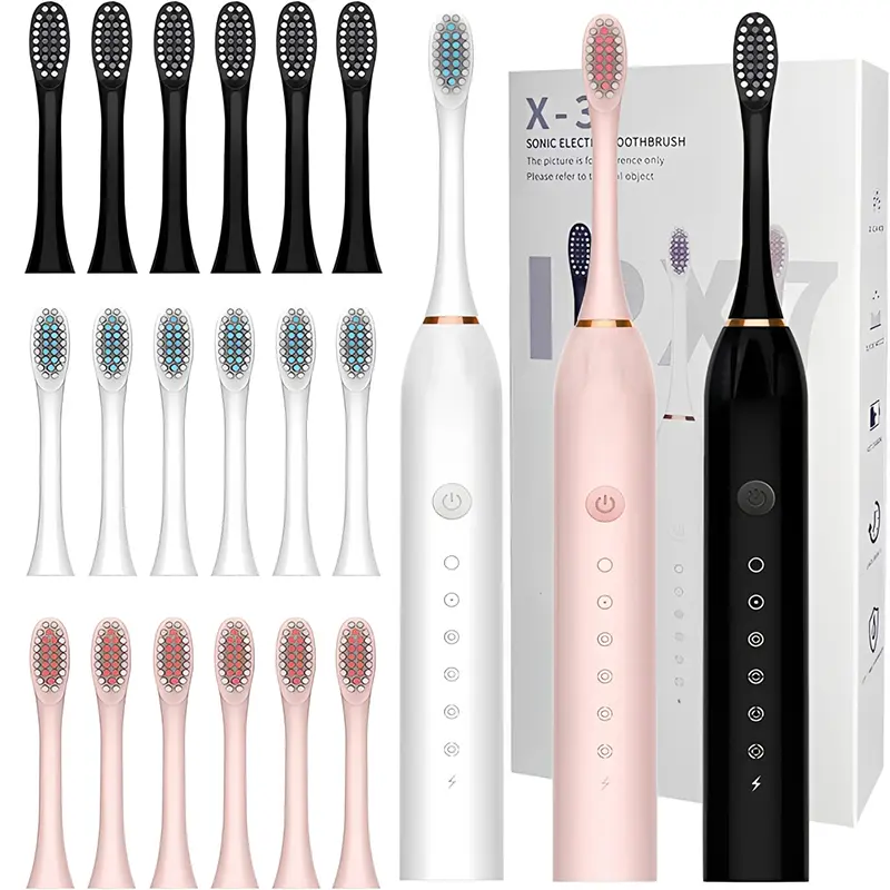 Sonic Electric Toothbrush for Adults, Rechargeable Toothbrush with 6 Brush Heads, 6 Cleaning Modes, IPX7 Waterproof