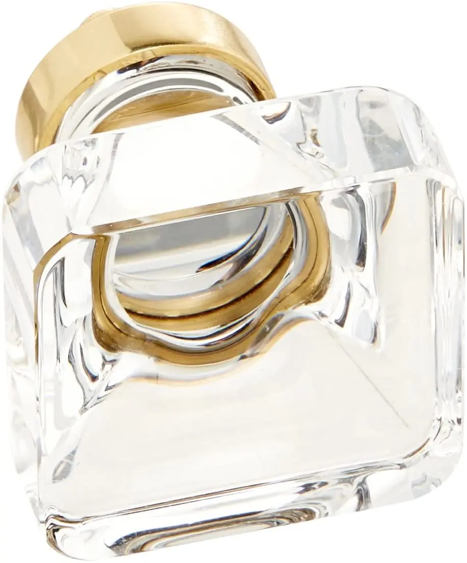 Emtek 86403US3 Screw-In Door Knob, 1.375 in. (1-3/8') Square Cabinet Doorknob, Bright Lifetime Brass