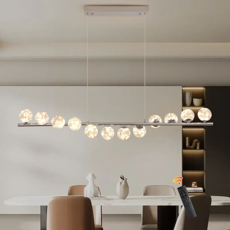 Modern Sputnik Chandelier 12 Lights LED Clear Glass Ghrome Pendant Light Dimmable LED Chandeliers Ceiling Light Gold Brass Chandeliers for Home Kitchen Island Dining Room Living Room Lamp Interior Decoration
