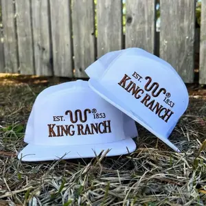 King Ranch Est 1853 Trucker Hat Western Cowboy Snapback Cap Embroidered Ranch Hat Retro Mesh Cap Unisex Gift