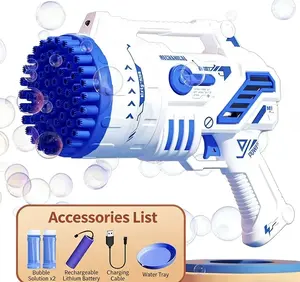 Upgraded Bubble Gun No Dip,(Party supplies), Bubble Machine Gun with Light, 9000+ Bubbles Per Min Bubbles for Kids Toys, Valentines Birthday Gifts for Kids, Grandkids, Boys, Girls 3-12 Years Old
