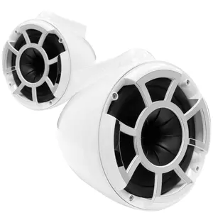 Wet Sounds REV8W-X 8" White Tower Speakers with X-Mounts & SYN-DX2.3 1200 Watt Amplifier