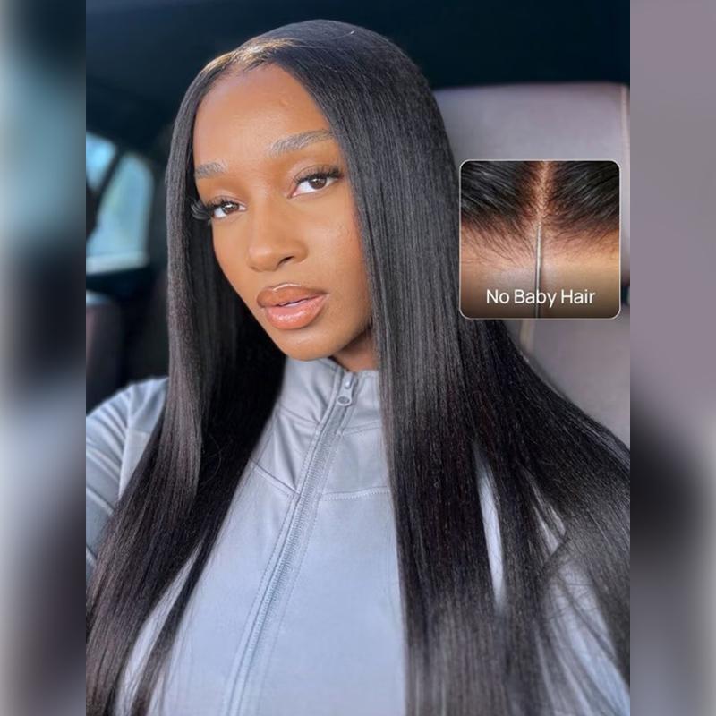 [New In] Wiggins Hair Ready To Go Glueless Wig Light Yaki Straight 7x5 Lace Closure Wigs Human Hair Kinky Straight Wig Pre Cut Pre Plucked Beginner Friendly