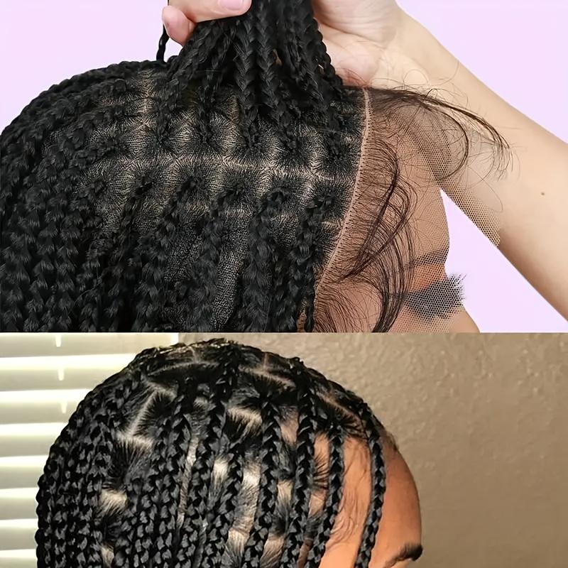 30 Inch Full Lace Braided Wig – Extra Long Box Braids, Natural Hairline, Glueless & Ready to Wear