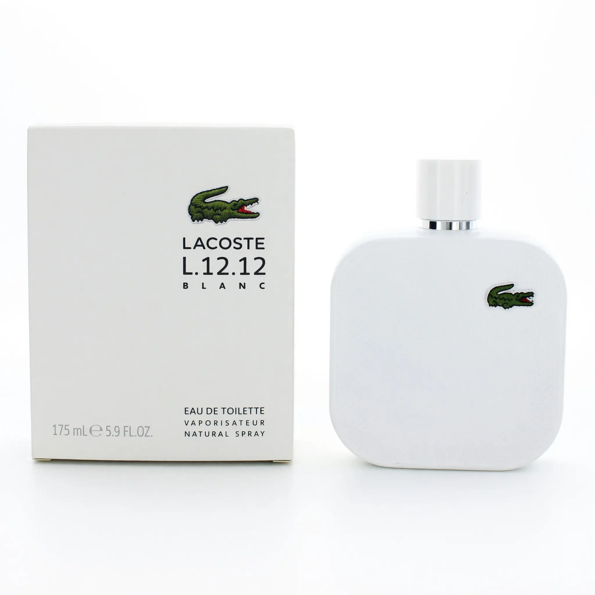 Lacoste L.12.12 Blanc Men's 5.9 oz EDT Spray - Single Bottle Fragrance with Notes of Rosemary, Cardamom, Fresh Floral, Cedarwood, Georgywood, Suede, Grapefruit, Fresh Coolth