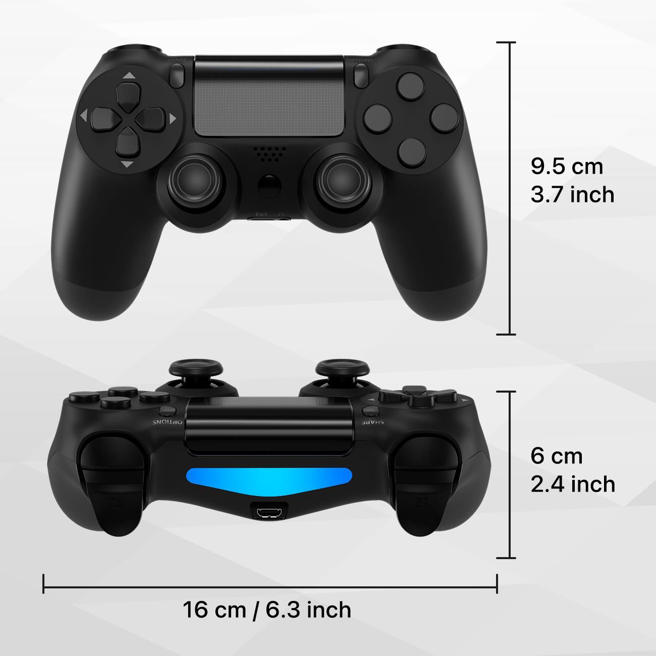 2 Pack Wireless Game Controller for PS4/PC/Android/iOS, With Double Vibration, Six Axis Gyro, Classic layout, Touch Pad, Speaker, PS4 accessories