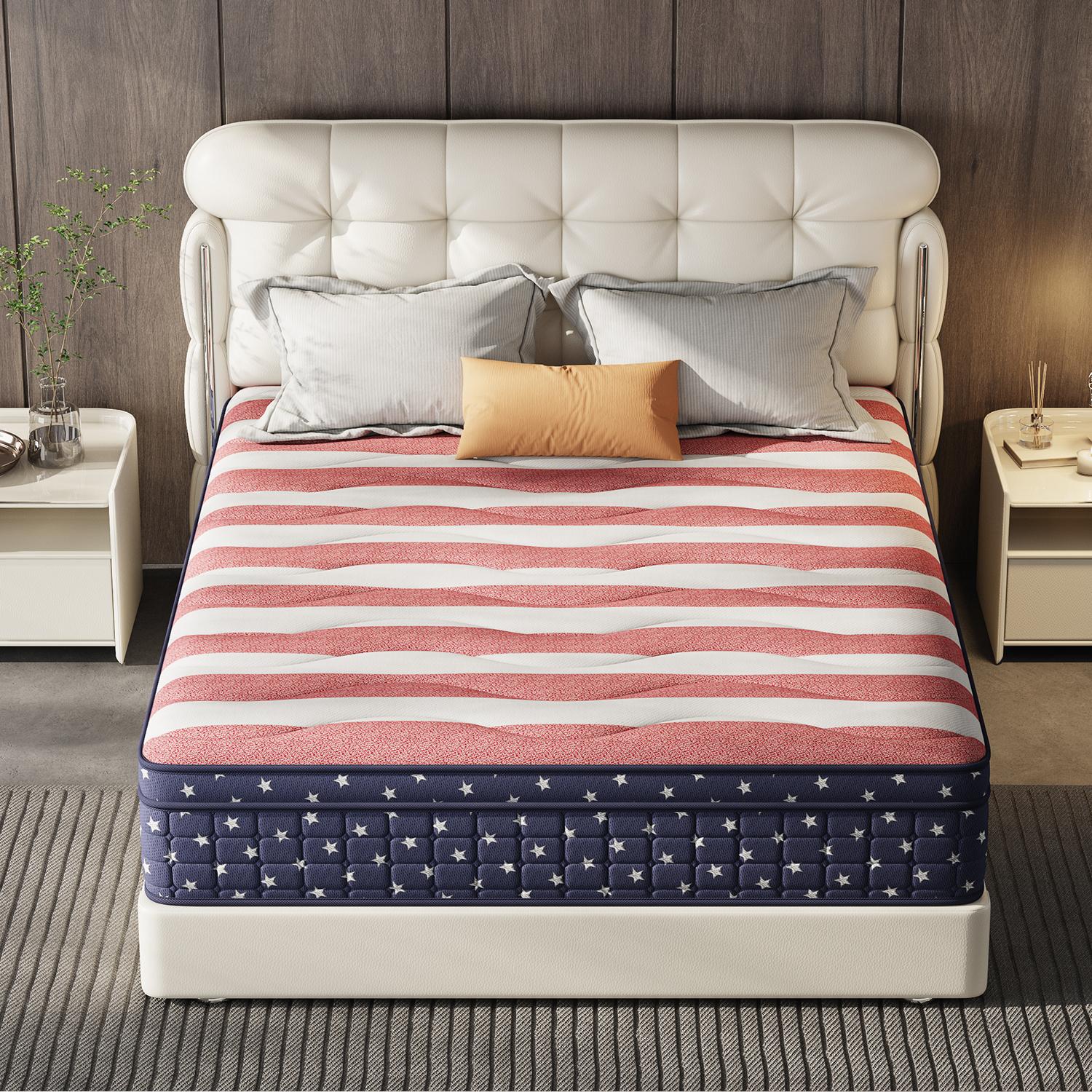 【evlwzl】10/12 Inch Twin, Full, Queen, King Mattress Memory Foam And Spring, Hybrid MattressMedium Firmness, Lumbar Support, For Home Rooms Hotels, Boxed Halloween ChristmasGift Furniture Ergonomic queen size mattress Interior Modern