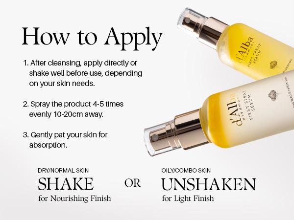 [OFFICIAL d'Alba] [2 Bottles Set] White Truffle First Spray Serum - Authentic Face Glow Serum - Lightweight & Vegan Korean Serum Face Spray (Total 6.76 fl oz.)