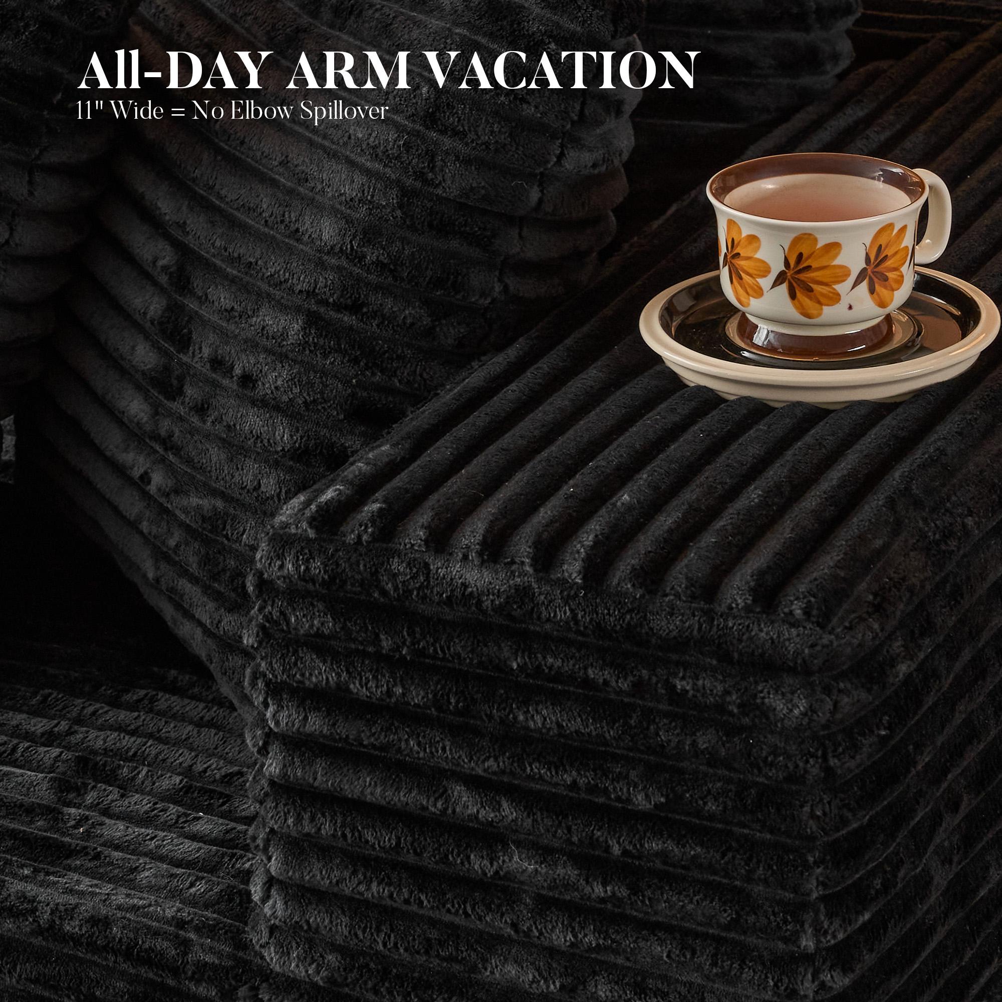 【Black Friday & Cyber Monday Deal】3 Packages Shipping OOSWIFT 108“Modern Boneless Couch Cloud Modular Sectional Sofa With Removable Ottomans & Chaise - Plush Corduroy , Deep Seat, Upholstered Couches, No Assembly Required for Living Room