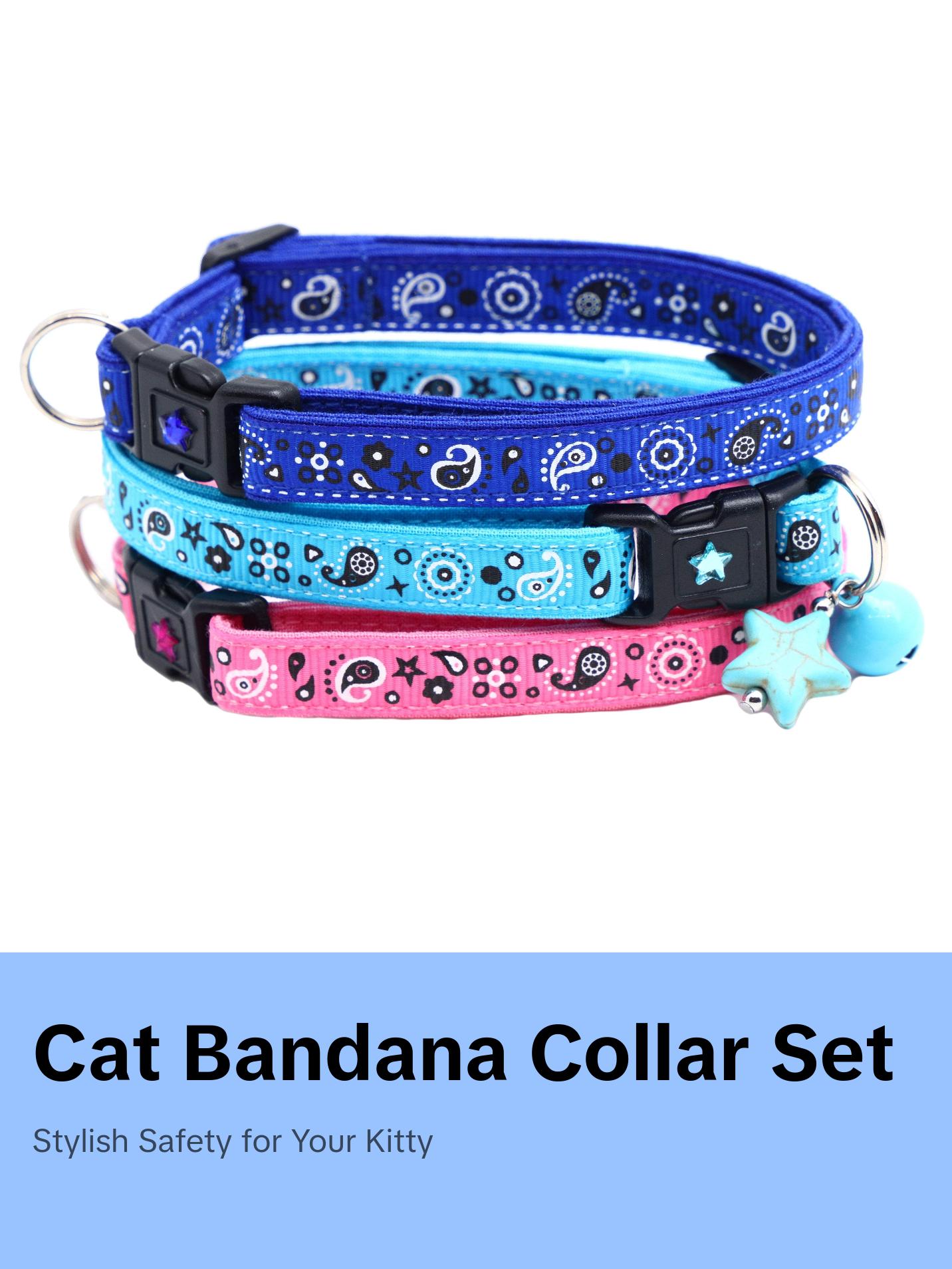 Bandana Paisley Breakaway Safety Cat Collar with Jingle Bell & Charm by Pugs2Persians Cowboy Western