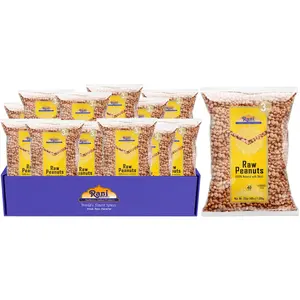 Rani Peanuts, Raw Whole With Skin (uncooked, unsalted) 48oz (3lbs) 1.36kg Bulk, Pack of 12 ~ All Natural | Vegan | Gluten Friendly | Fresh Product of USA ~ Spanish Grade Groundnut/Red-skin