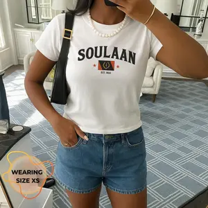 [Sale Up To 40%] Soulaan Flag Baby Tee, Afro, American Girl Tee, African Nation Flag, Y2k Jersey Top Tee
