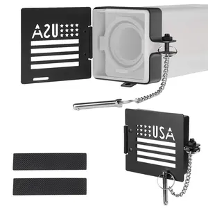 Canvcle USA Flag Bumper End Cap for 4-inch Square Camper Bumpers 2 Pack Vent Holes for Sewer Hose Storage Travel Trailer Motorhome Accessories