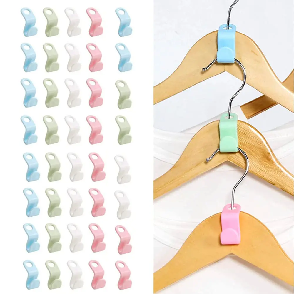 40 PCS Space Saving Hanger - Clothes Connector Hooks, Stacking Space Saver, Plastic Closet Organizers and Storage Extender for Heavy Duty Cascading Connection house