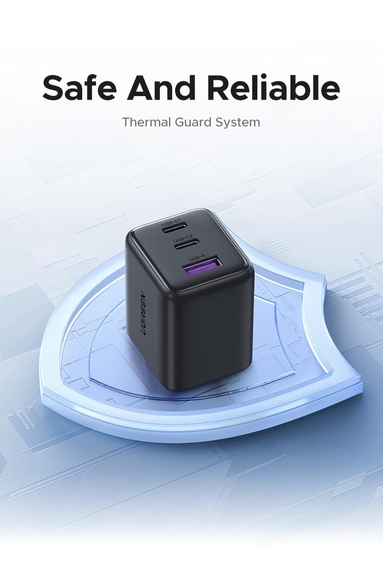 UGREEN 30W 2C1A/20W 1C1A GaN PPS Compact Fast Wall Charger Block USB-C Power Adapter for iPhone Galaxy S25/S24/S23 with Free Gift US Plug 2 USB C + 1 USB A，TikTokShopHolidayHaul