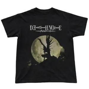 Death Note T-Shirt Anime Shinigami Ryuk Cosplay Costume Anime Graphic Printed Tee- 90s Otaku Graphic Tee- Unisex Menswear & Womenswear - Streetwear Tops - Casual Cotton Crewneck Shortsleeve Tshirt