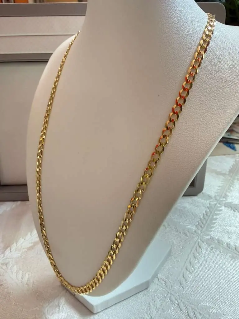 20” 14K Solid Gold 4.5mm Cuban Link Chain