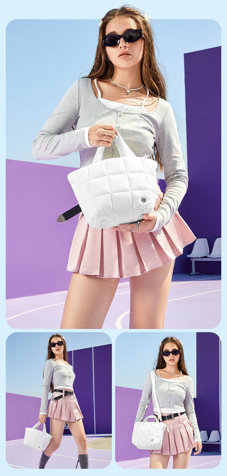 WESTBRONCO TikTokShopSpringGlowUp PUFFY SMALL TOTE PURSE 2026 Trendy Puffer Bag Women Lightweight Bag Spring Fashion Crossbody Bag Purse Women Handbag for Mom Girl Waterproof Gym Fashion Bag Gift for Her SpringStatements