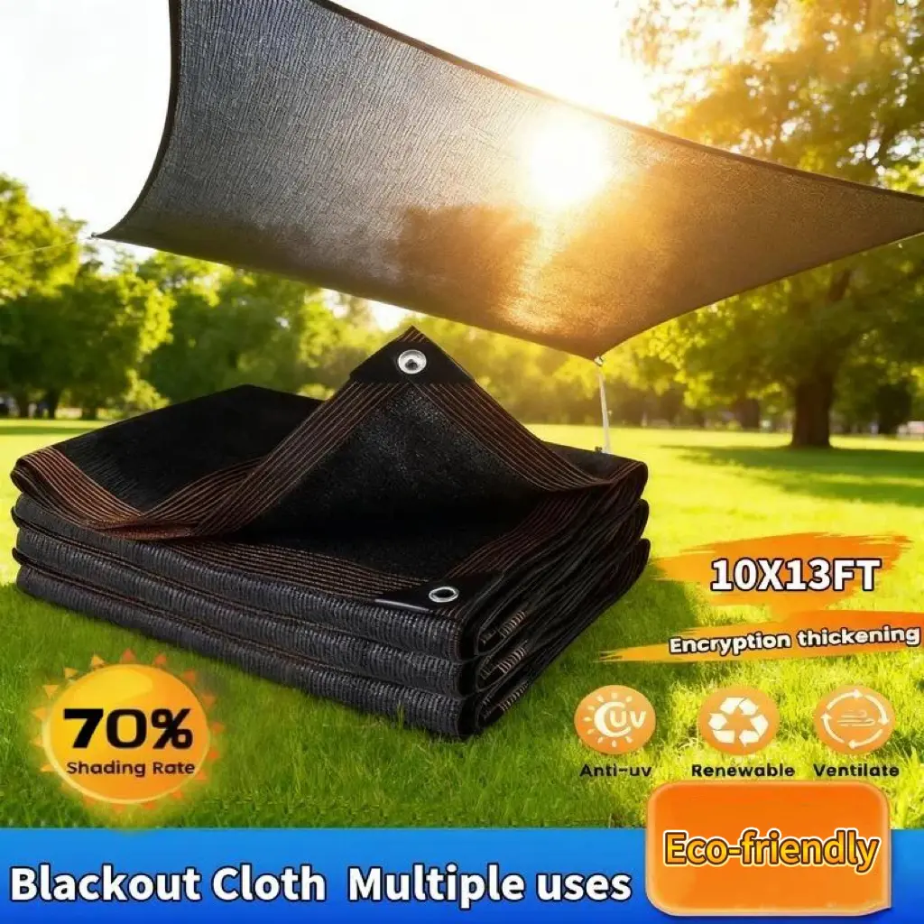 Upgraded UV-Resistant Mesh Weave Sunshade Netting Shaded Canopy, 10x13 FT Portable Foldable Woven Plastic with Grommet Holes & Reinforced Edge, 70%-90% Shading Rate UV-Resistant PE Resists Harsh Sun, Breathable Home Supply for Garden (All Ages), Sturdy