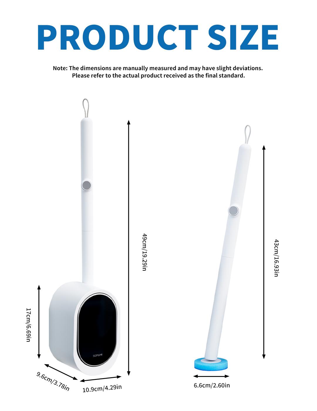 SOPAMI Toilet Scrubber Kit with Self-Cleaning Disposable Pads – No Pre-Rinse, No Mess, No Odor , Simplifies Bathroom Hygiene